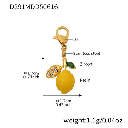 B廠【TXP288】歐美飾品不鏽鋼貝珠串珠項鍊小檸檬檸檬吊墜DIY多配件 25.06-3