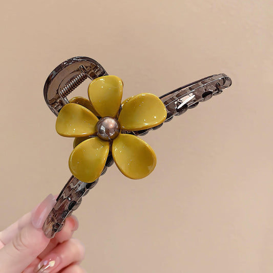 C廠【X153】韓國醋酸花朵抓夾女氣質大號高級感鯊魚夾2026新款盤髮夾百搭髮飾
 26.04-4