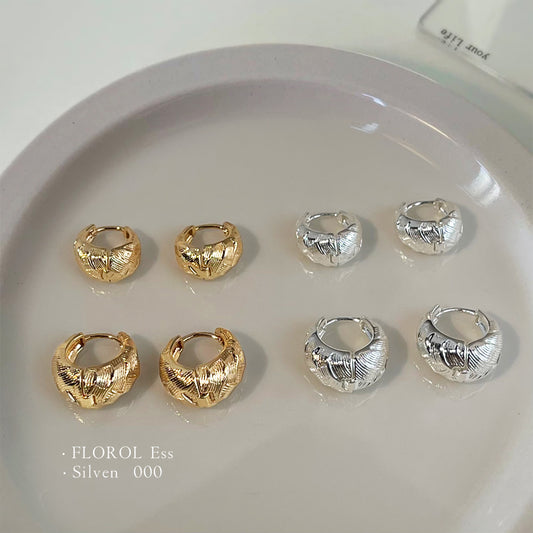 C廠【6738】時尚高級感輕奢風紋理感幾何氣質新款耳環保色電鍍爆款耳環女
 25.09-2