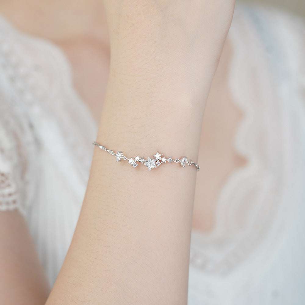 D廠【YC5136SL】純銀S925溫柔星星手鍊女輕奢小眾獨特精緻高級甜美優雅手飾
 25.12-3