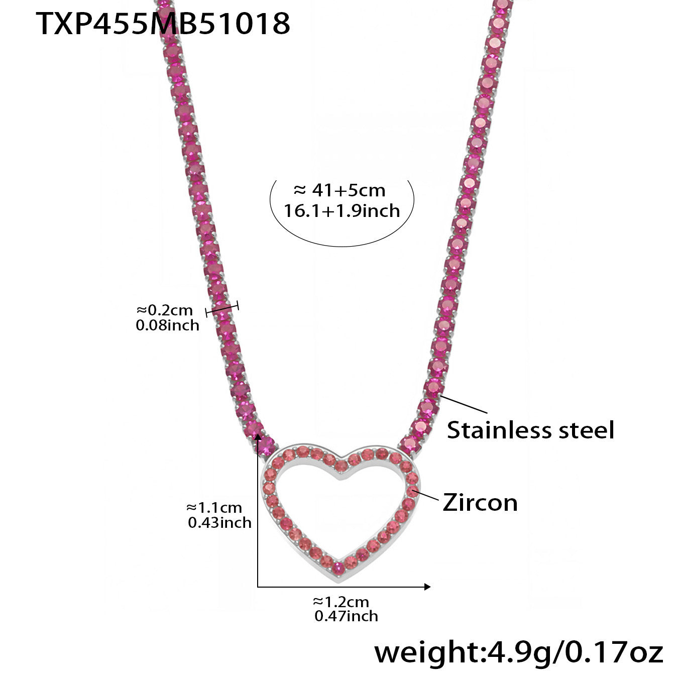 B廠【TXP455】不銹鋼滿鑽愛心鋯石項鍊手鍊耳環 鍍18k金歐美時尚輕奢首飾
 25.10-4