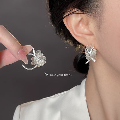 A廠【6595】清新甜美時尚通勤新款度假風鏤空立體幾何花朵耳環耳環
 25.08-5