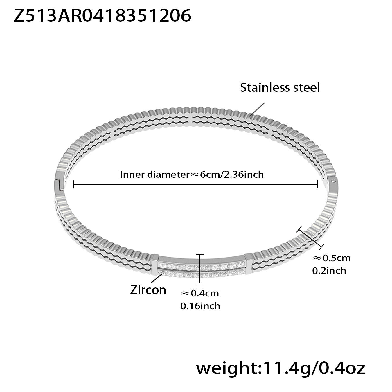 B廠【Z512】不鏽鋼單排鑽鋯石卡扣手鐲組合歐美時尚潮酷手飾鍍18k金不掉色
 25.12-2