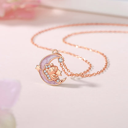 E廠【DQ2235N】原創星月萌馬項鍊女S925純銀小眾設計感可愛小馬鎖骨鏈2026年
 25.12-1