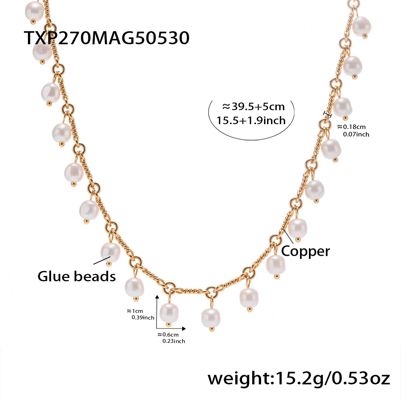 B廠【TXP270】歐美飾品手工串珠膠珠流蘇手鍊項鍊組環保銅材質鍍18k金 25.06-1