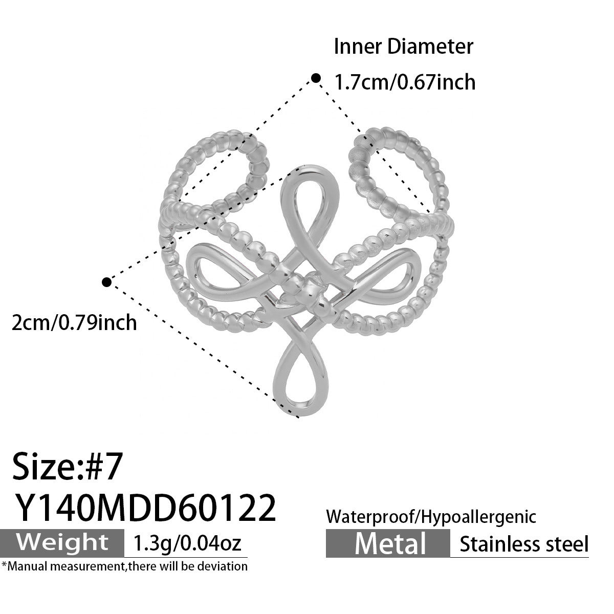B廠【Y136】歐美ins簡約設計幾何型素圈戒指組合不鏽鋼鍍金小眾時尚開口指環
 26.01-4