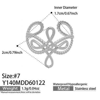 B廠【Y136】歐美ins簡約設計幾何型素圈戒指組合不鏽鋼鍍金小眾時尚開口指環
 26.01-4