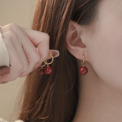 D廠【YC9575E】S999足銀紫金砂耳扣幾何耳飾輕奢華麗極簡中式多尺寸耳飾 25.02-2