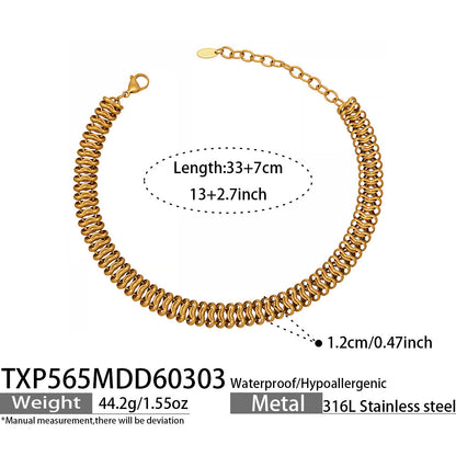 B廠【TXP565】歐美新款手工編織古巴嘻哈項鍊手鍊潮人街舞不鏽鋼18k金飾品套裝
 26.03-2