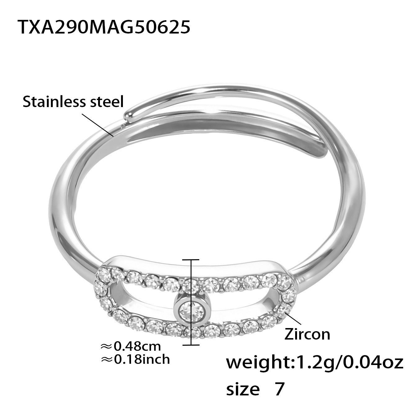 B廠【TXP290】歐美飾品不鏽鋼5A鋯石鎖骨項鍊戒指首飾組18k鍍金不掉色 25.07-1