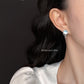 C廠【6267】清新時尚微鑲鋯石925銀針海藍寶色八芒星耳飾耳環 25.06-3