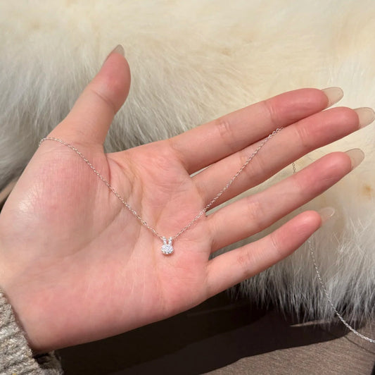 E廠【XDQ0790N】小清新925純銀小兔子項鍊女INS風韓版簡約通勤百搭鎖骨鏈首飾
 26.04-4