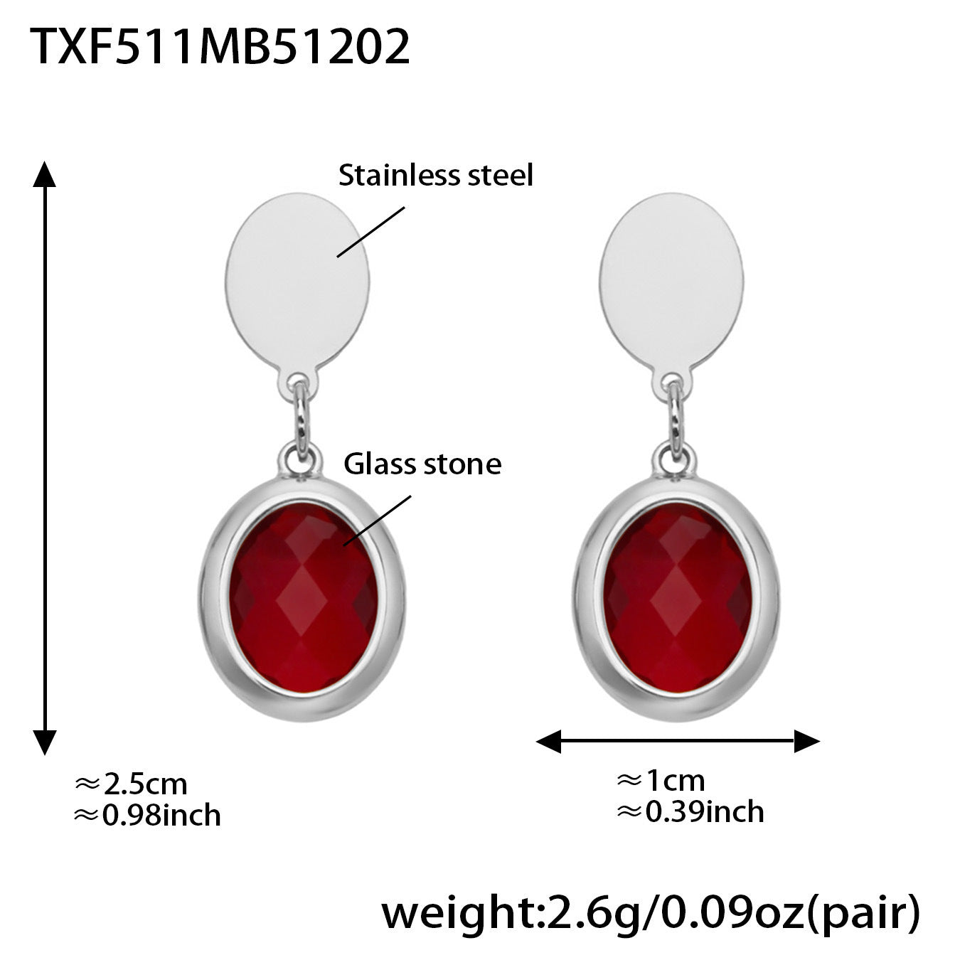 B廠【TXP511】不鏽鋼幾何橢圓切面玻璃石包邊項鍊手鍊耳環組鍍18k金跨國首飾
 25.12-2