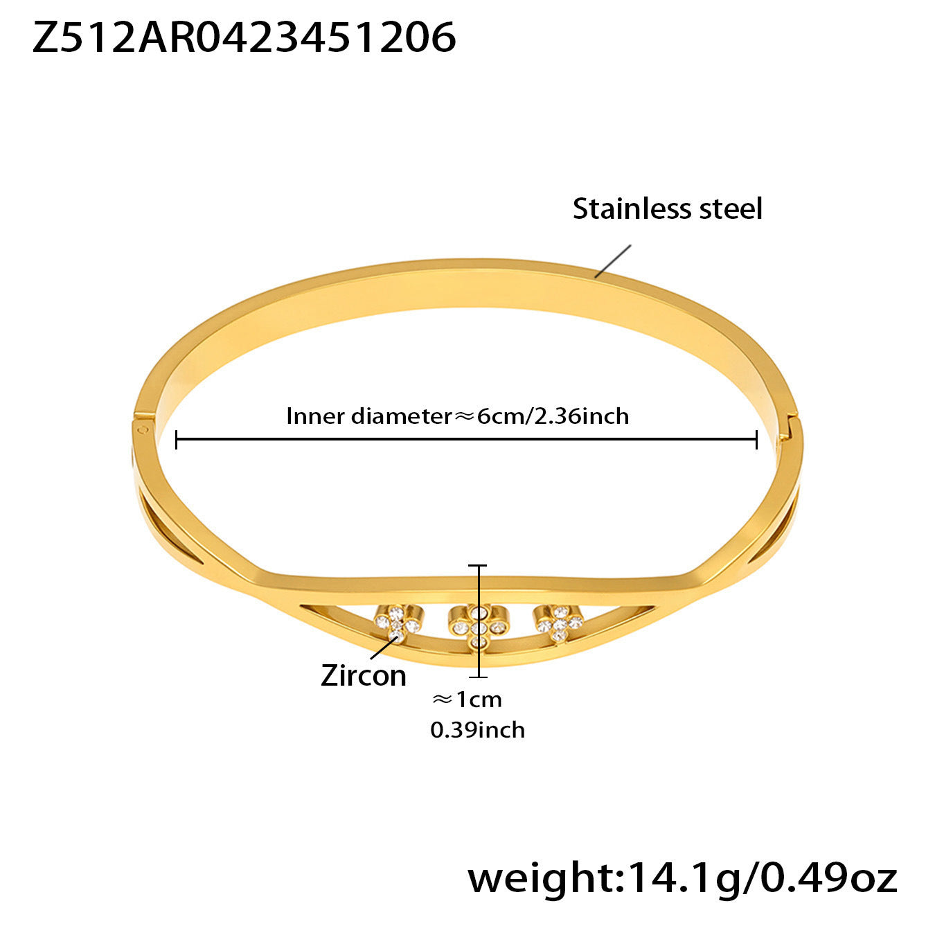 B廠【Z512】不鏽鋼單排鑽鋯石卡扣手鐲組合歐美時尚潮酷手飾鍍18k金不掉色
 25.12-2