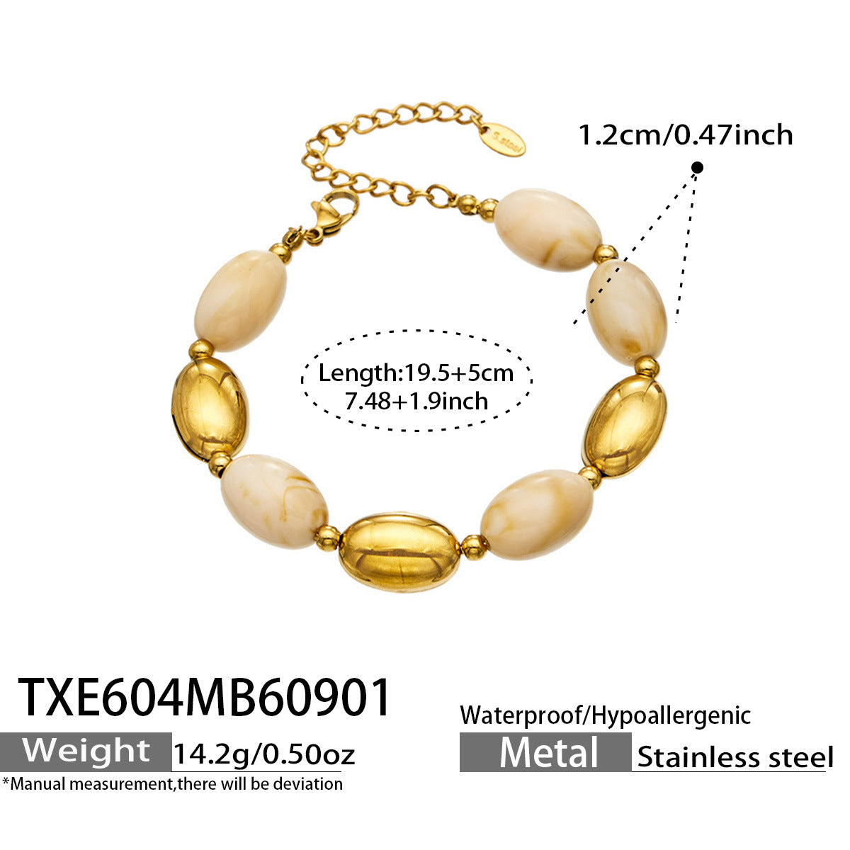 B廠【TXP604】歐美跨境多巴胺串珠不銹鋼鍍金項鍊時尚百搭甜美鎖骨鏈手鍊女套裝
 26.09-1