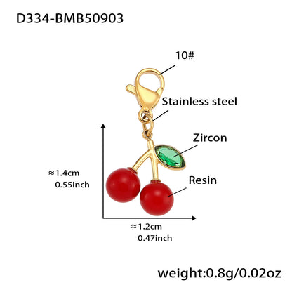 B廠【TXP372】跨境櫻桃愛心手工串仿珍珠項鍊手鍊套裝小眾設計不銹鋼材質
 25.09-2