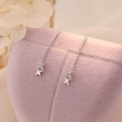 D廠【YC9255E】S999足銀星芒耳線輕奢精緻小眾百搭時尚通勤爆款清新耳飾 25.01-3