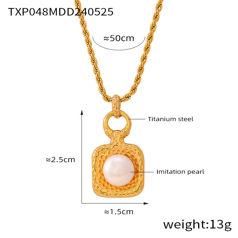 B廠【TXP332】新款不銹鋼藍松石吊墜項鍊耳環戒指套裝歐美精緻飾品不掉色 25.08-1