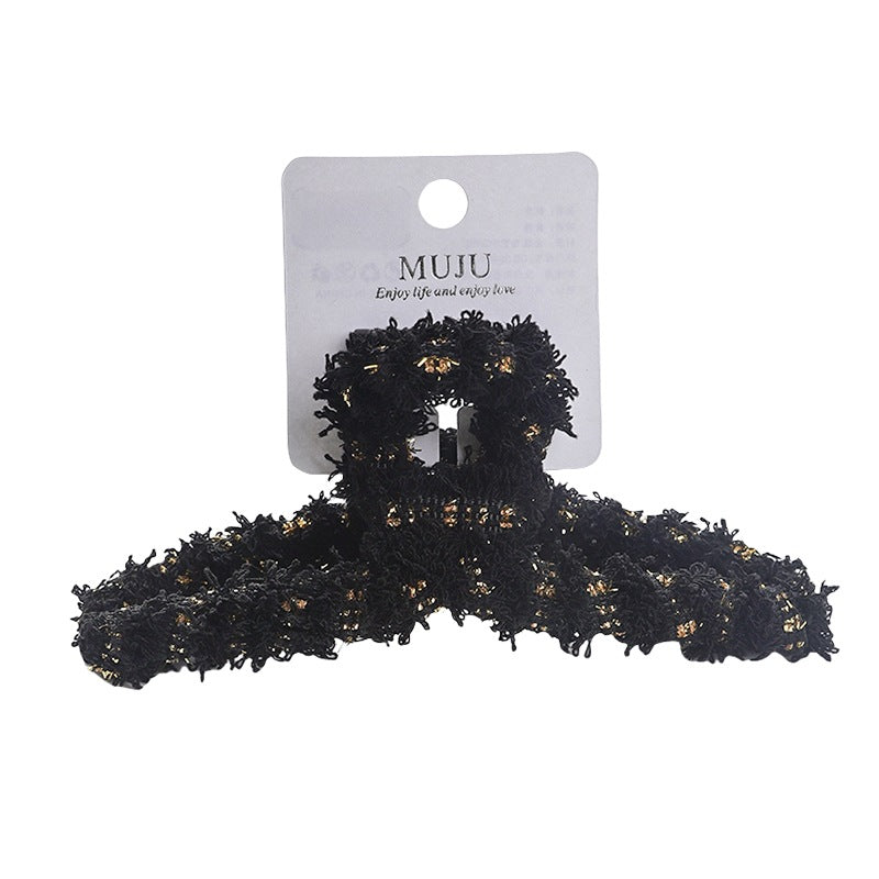 D廠【D341】小香風布藝抓夾卡裝高級感髮卡大號後腦勺鯊魚夾商超髮飾髮夾
 25.11-1「D廠-單筆結帳需滿，NT$600出貨(不含運費)」