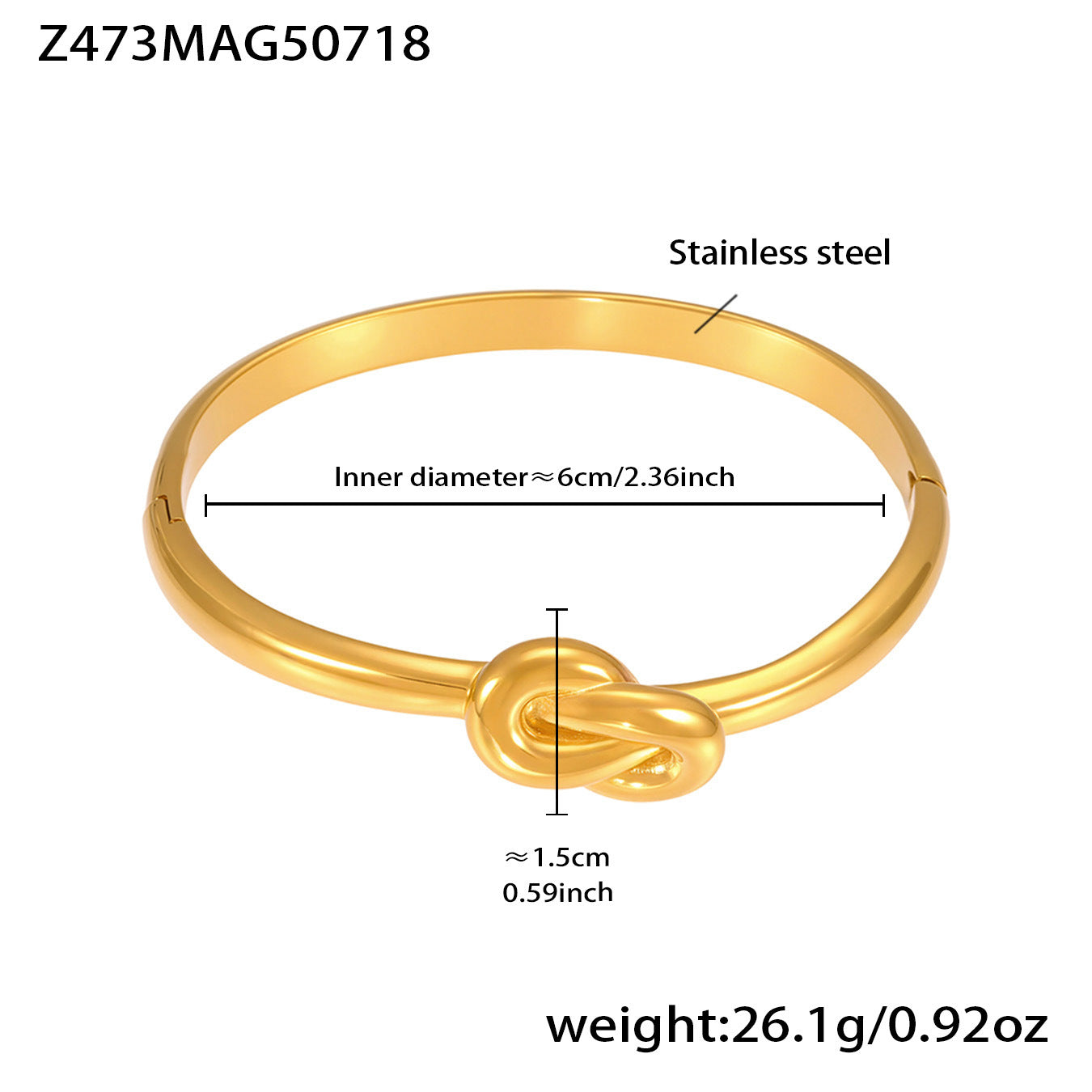 B廠【Z473】不鏽鋼幾何扭結卡扣手鐲鍍18k真金雙環百搭Z字造型個性手鐲 25.07-4