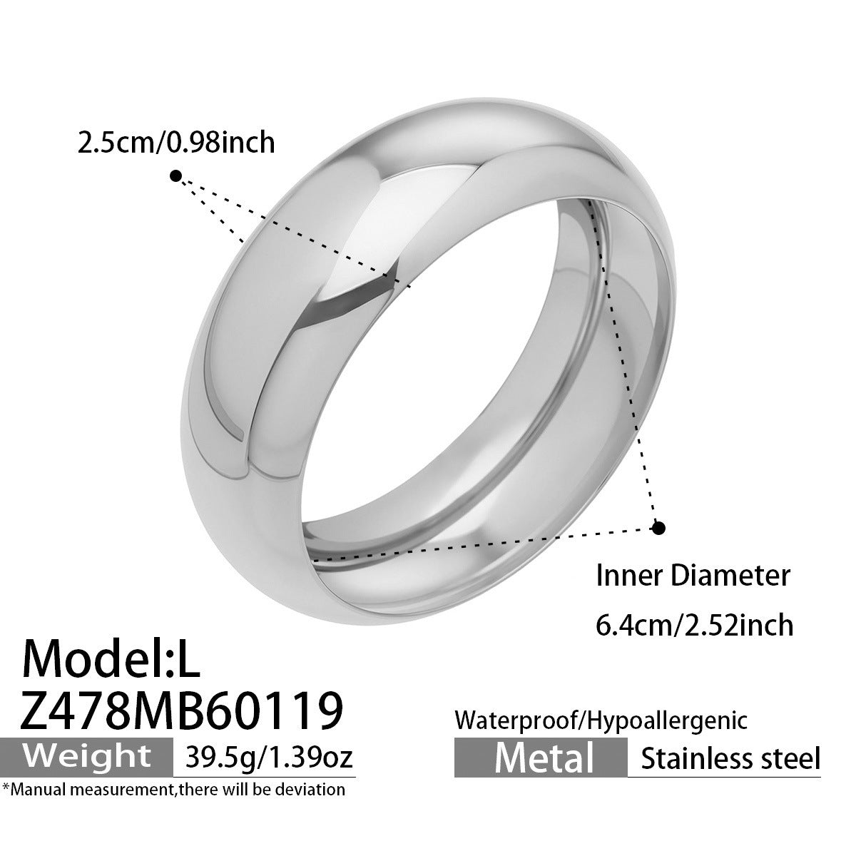 B廠【Z478】歐美簡約輕奢手環精拋光鏡面手鐲不鏽鋼材質鍍18k金時尚百搭飾品
 26.01-4