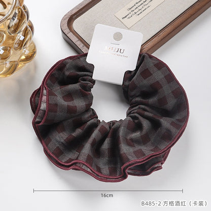 C廠【B485】高級感小蠻腰大腸髮圈卡裝髮飾格子豹紋頭繩法式超大馬尾皮筋髮繩
 25.10-5「C廠-單筆結帳需滿，NT$500出貨(不含運費)」