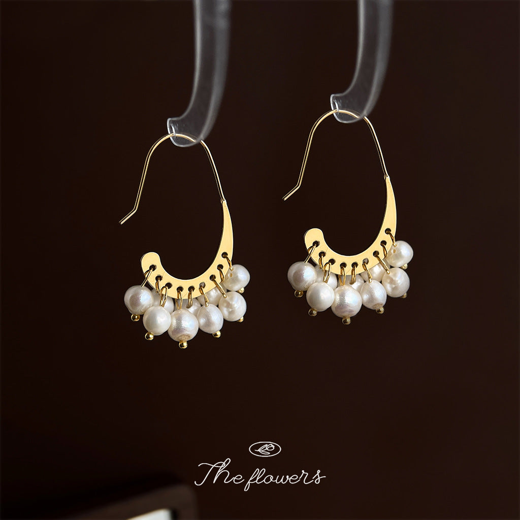 A廠【7097】天然淡水珍珠時尚高級感輕奢風手工耳環景區飾品耳飾
 25.11-3