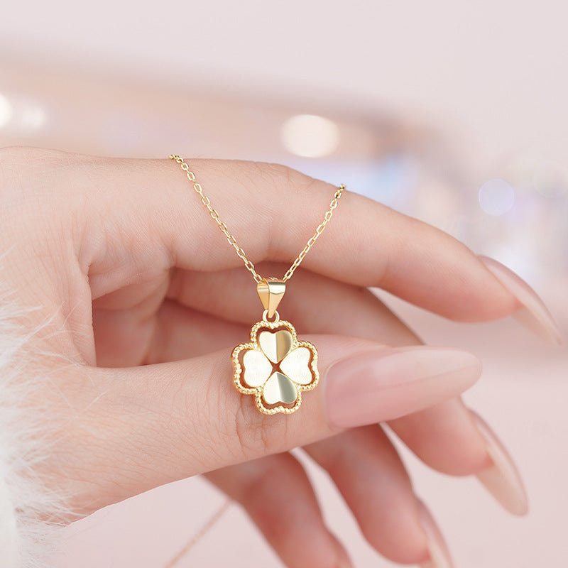 D廠【YC2347N】純銀S925幸運四葉草項鍊輕奢質感文藝唯美氣質溫柔復古鎖骨鏈
 25.11-3