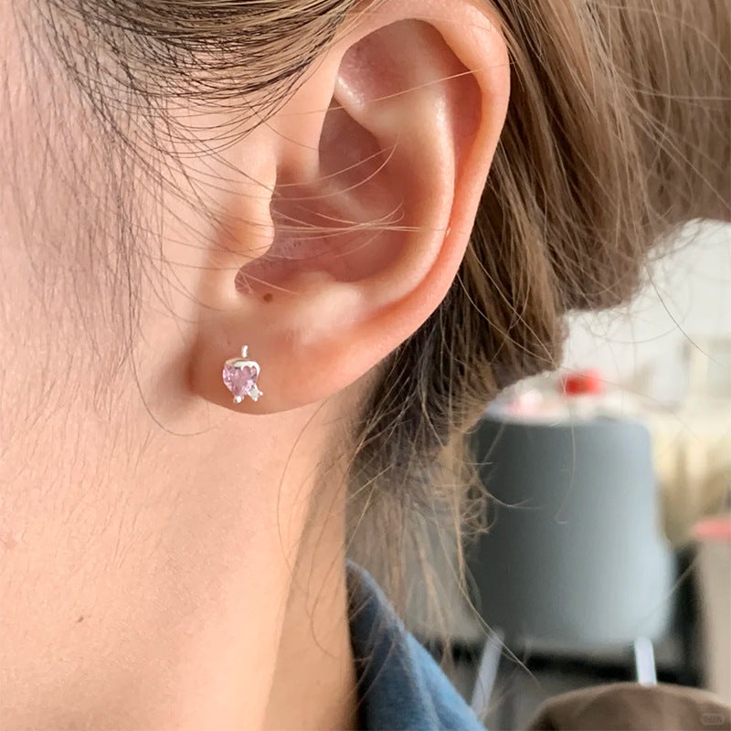 F廠【XDQ11132E】簡約設計感S999純銀草莓甜心耳環女精緻甜美氣質百搭耳飾品潮
 25.11-2