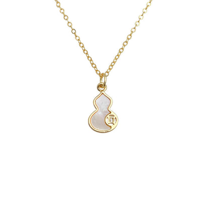 A廠【6635】厚鍍18K真金保色貝殼葫蘆項鍊 時尚通勤高級感輕奢風新款鎖骨鍊女 25.09-2