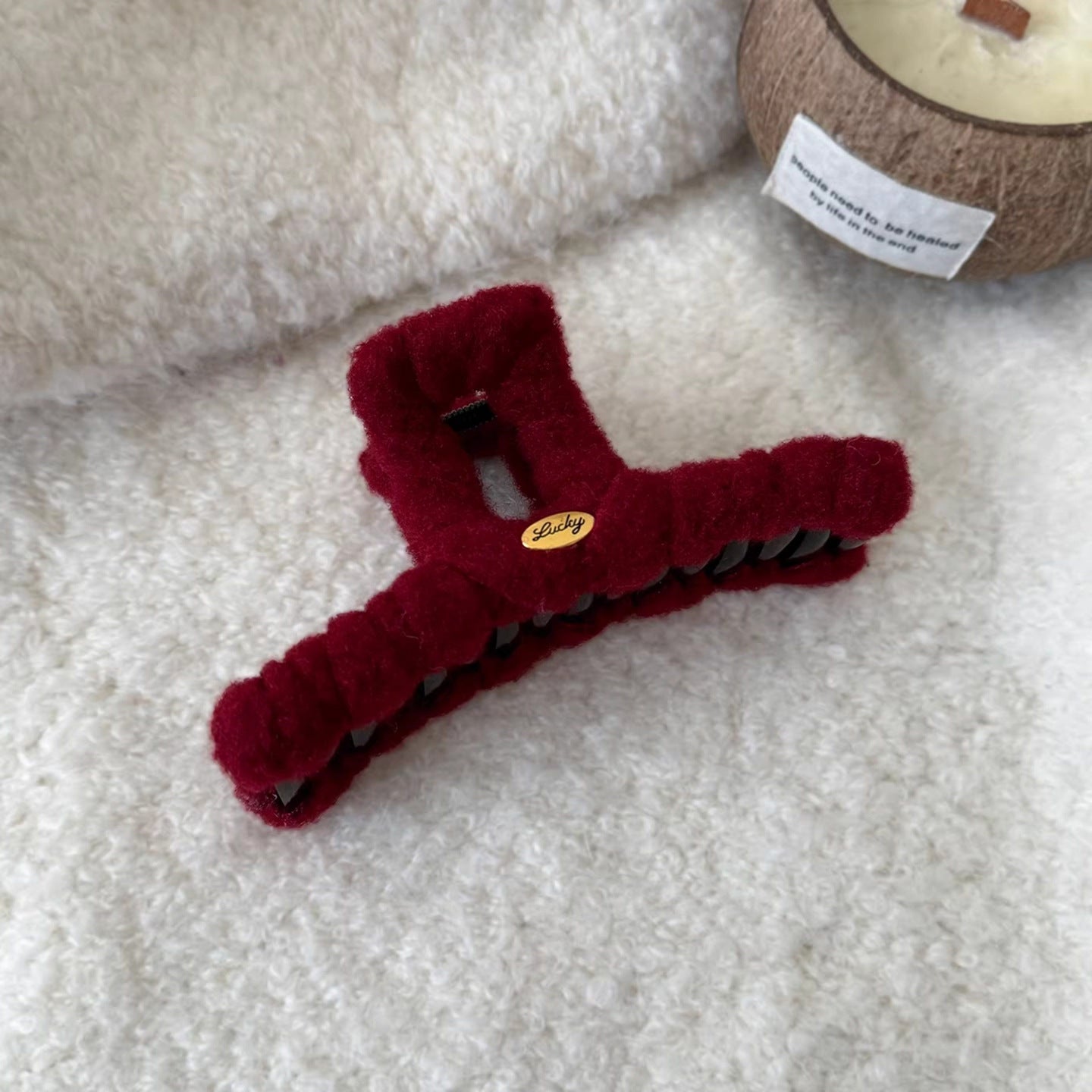 C廠【Y1075】秋冬毛絨金標抓夾女2026新款高級感後腦勺髮夾氣質盤髮鯊魚夾髮飾
 26.01-2