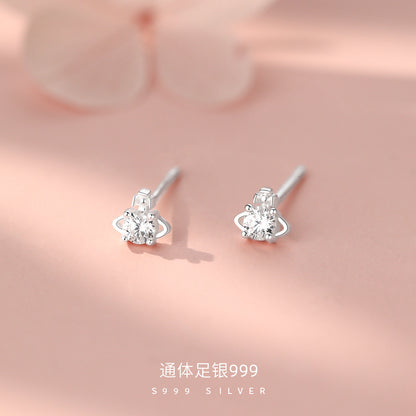 D廠【YC8471E】足銀S999星球鋯石耳環自然百搭小巧輕奢溫柔設計感養耳洞耳飾
 26.09-3