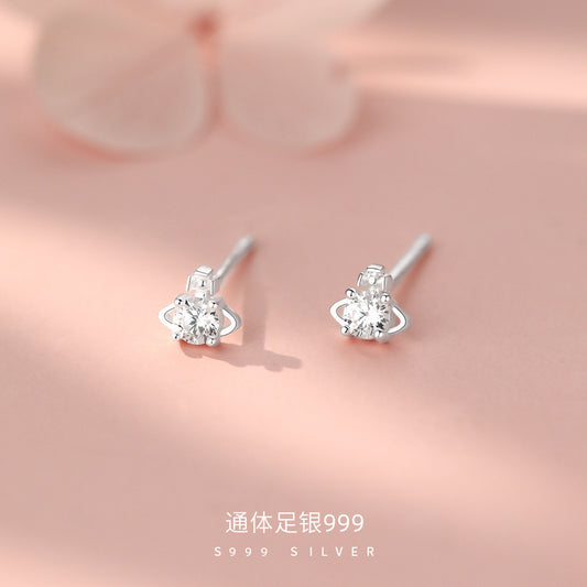 D廠【YC8471E】足銀S999星球鋯石耳環自然百搭小巧輕奢溫柔設計感養耳洞耳飾
 26.09-3