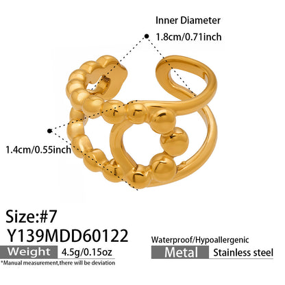 B廠【Y136】歐美ins簡約設計幾何型素圈戒指組合不鏽鋼鍍金小眾時尚開口指環
 26.01-4