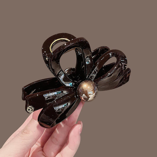 C廠【X154】新款時尚簡約設計感蝴蝶結中型鯊魚夾後腦勺百搭盤髮抓夾髮夾髮飾
 26.04-4