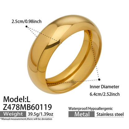 B廠【Z478】歐美簡約輕奢手環精拋光鏡面手鐲不鏽鋼材質鍍18k金時尚百搭飾品
 26.01-4