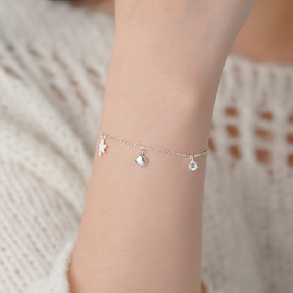 D廠【YC4223SL】足銀S999少女心海星貝殼手鍊女溫柔甜美精緻簡約可愛小眾手鍊
 26.03-2
