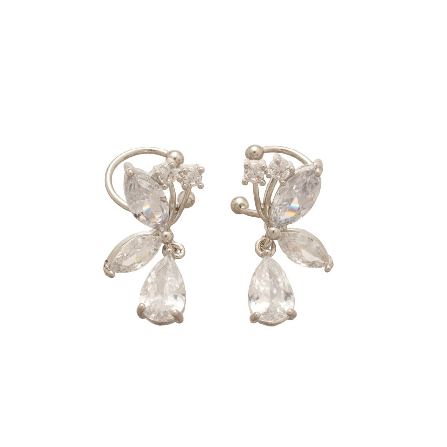 A廠【HE29206】韓系超閃鋯石水滴蝴蝶耳夾輕奢小眾無耳洞耳骨夾日常通勤耳環耳飾
 25.11-1