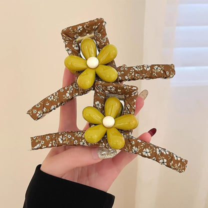 C廠【X101】森系花朵頭髮抓夾女2026新款大鯊夾高級感髮夾獨特漂亮髮飾春
 26.04-3