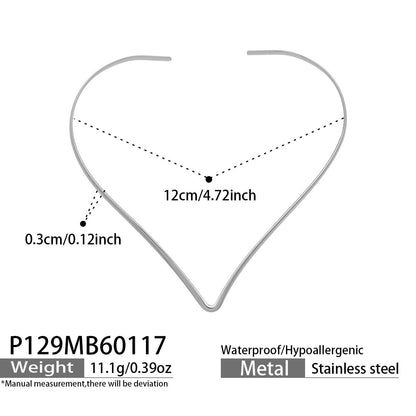 B廠【P127】ins冷淡風跨國時尚項圈不鏽鋼輕奢小眾設計個性氣質項飾鍍18k真金
 26.01-3