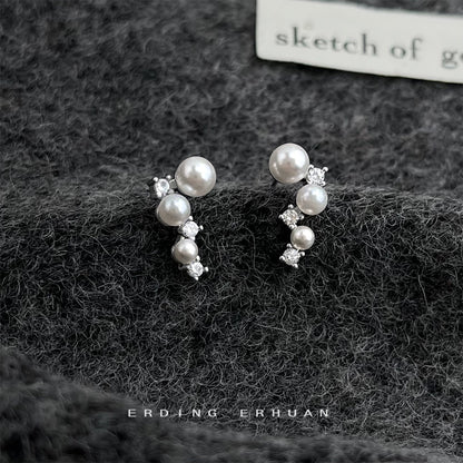 A廠【7201】微鑲鋯石個性925銀針幾何不規則新款時尚通勤新款耳環耳環女
 25.12-1