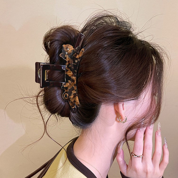 C廠【X94】豹紋貓咪抓夾髮夾女2026新款高級感大號後鯊魚夾後腦勺顯髮量髮飾
 26.04-3