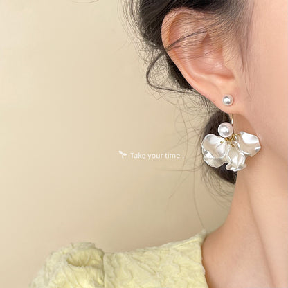 A廠【5933】森系超仙~清新甜美立體手工花朵耳環女 一款兩戴氣質優雅耳飾 25.05-1