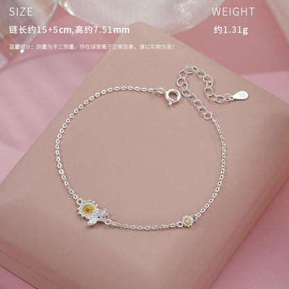 D廠【YC3104N】原創S999足銀葵之韻套裝簡約甜美小眾田園風氣質鎖骨鏈 25.02-2