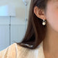 F廠【DQ11115E】S925純銀白色珍珠耳環女氣質時尚C形半圓耳環仿珍珠優雅耳環 25.08-3