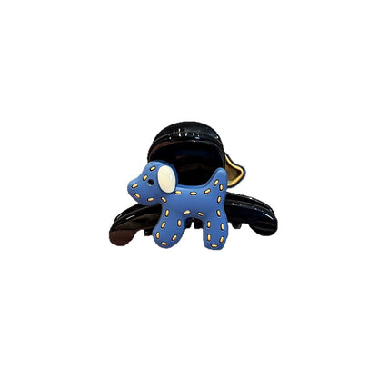 C廠【X119】藍色小狗髮夾質感半紮髮抓夾精緻小號髮卡2026新款後腦勺鯊魚夾女
 26.04-3