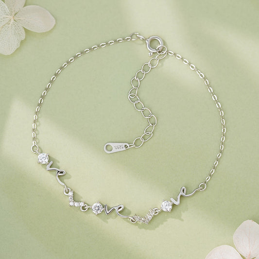 D廠【YC4137SL】純銀S925時尚輕奢LOVE字母項鍊女ins風百搭小眾高級感手鍊
 25.12-2