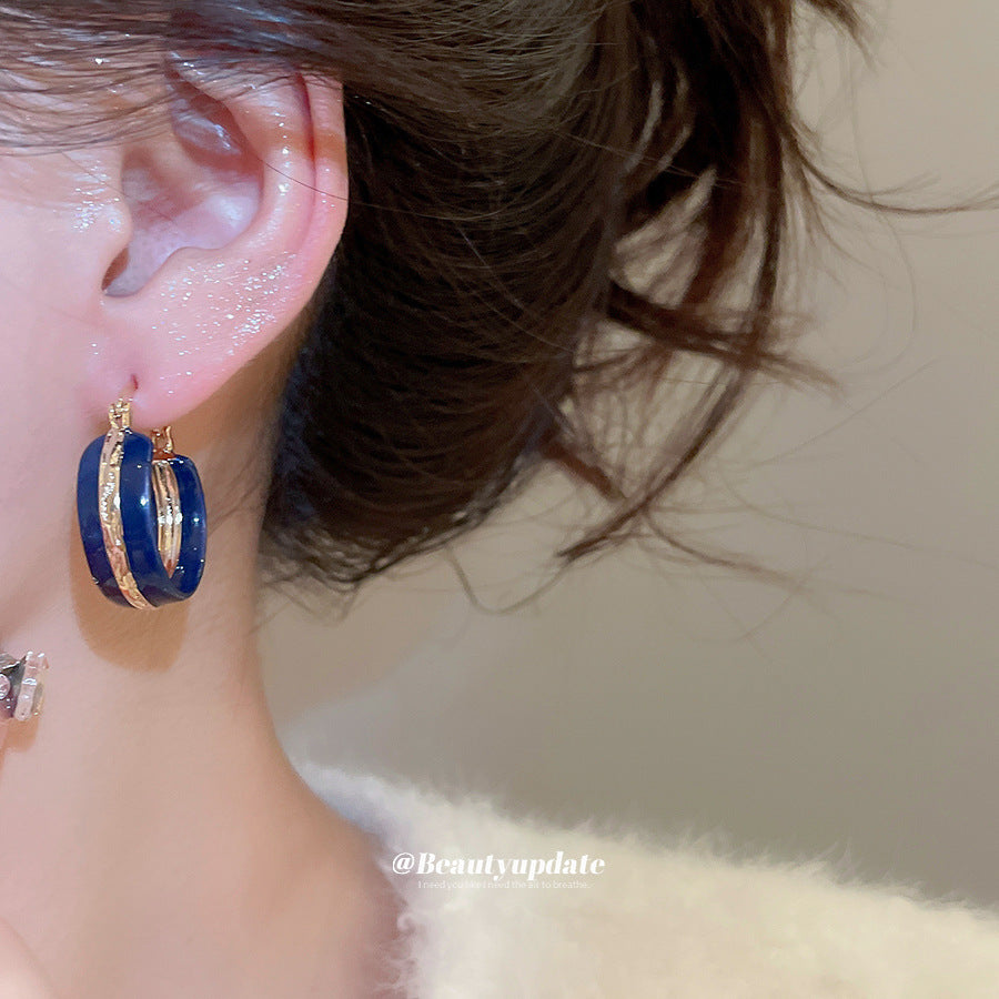 A廠【WE4668】新款復古滴油圓形耳環休閒簡約日常通勤百搭耳環輕奢高級感耳飾女
 25.11-1