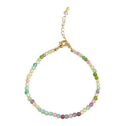 A廠【5626】玻璃水晶項鍊森繫甜美夏日新款彩色繫新款手工鎖骨鍊氣質飾品 25.03-4