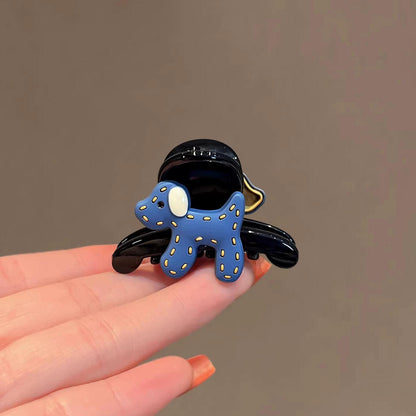 C廠【X119】藍色小狗髮夾質感半紮髮抓夾精緻小號髮卡2026新款後腦勺鯊魚夾女
 26.04-3